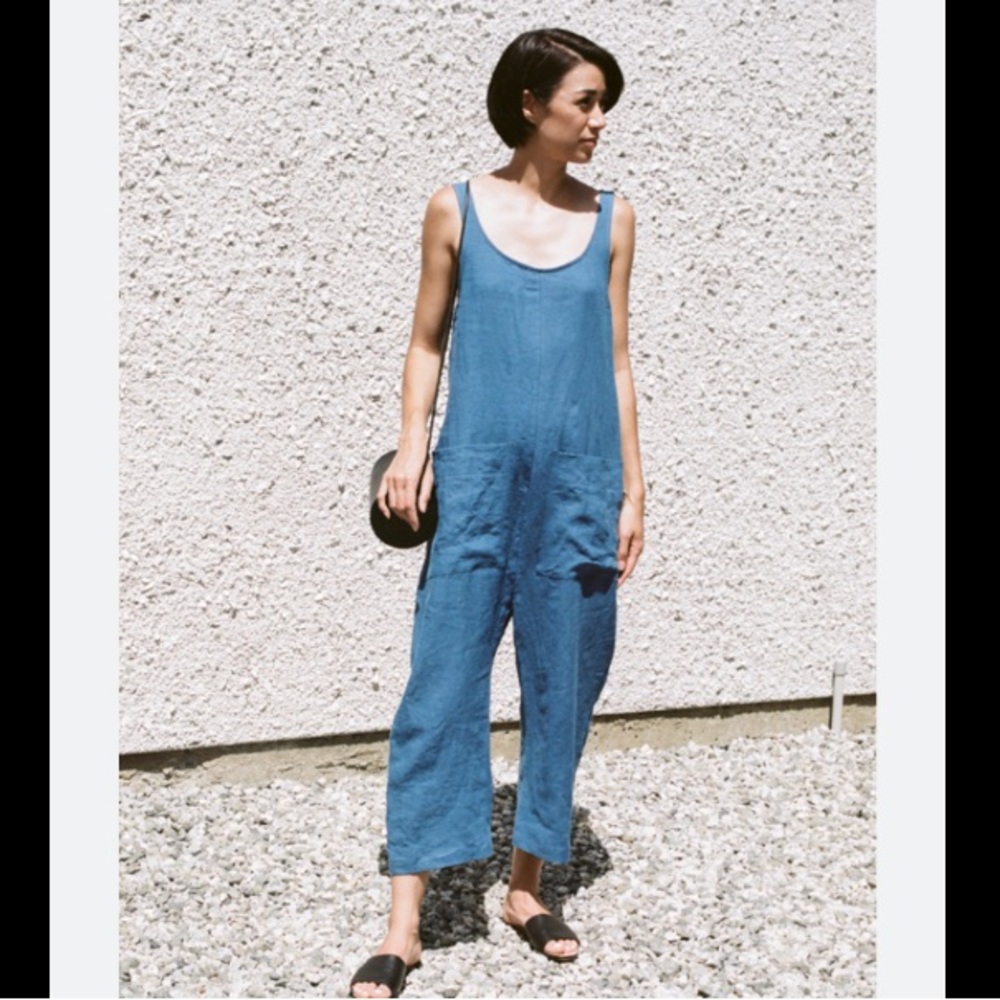 Ilana Kohn Blue Linen Gary Jumpsuit